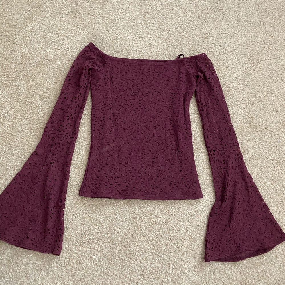 Hollister Lace Bell Sleeve Top